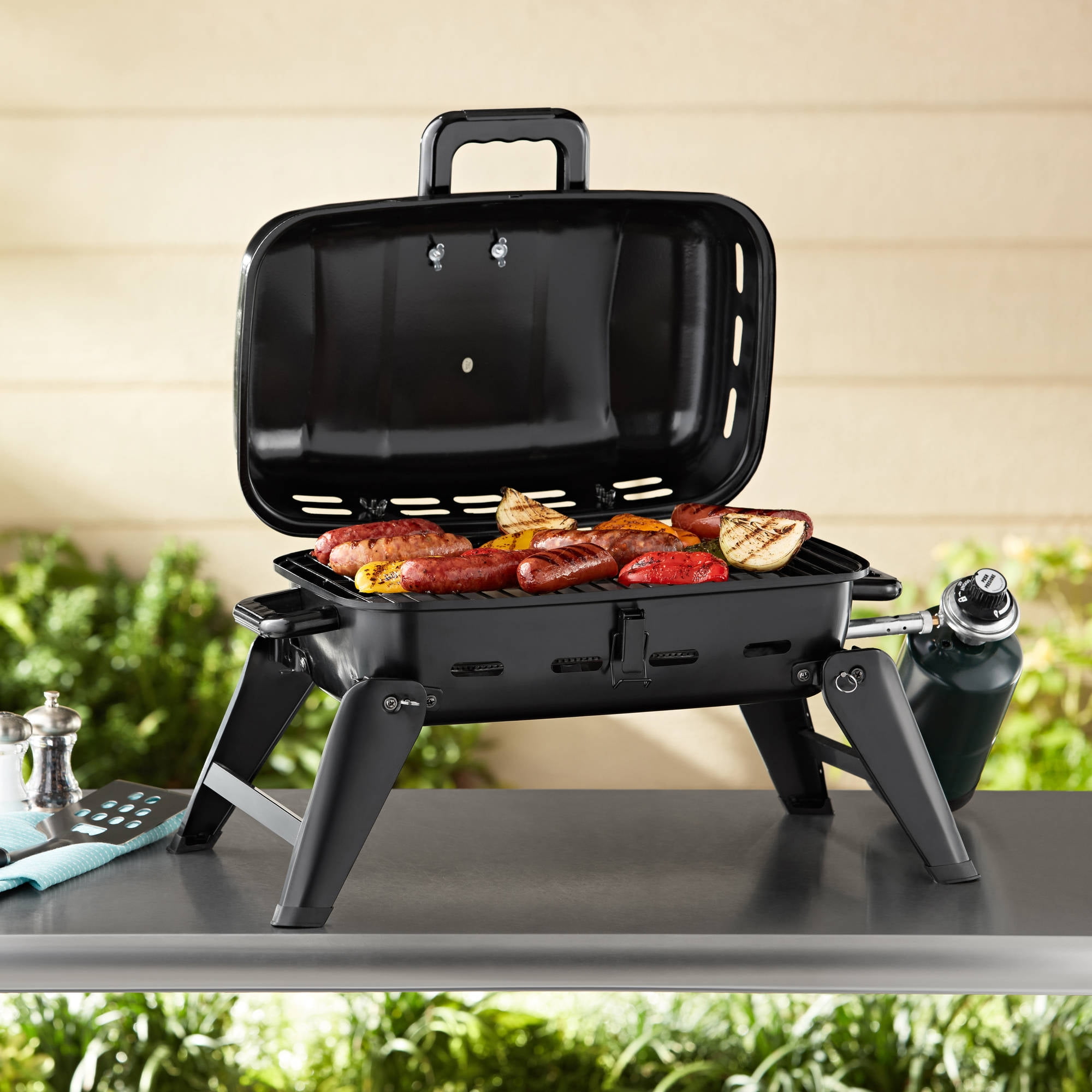 OUTDOOR PORTABLE STAINLESS STEEL 2 BURNERS GAS BBQ GRILL WITH LID ... Best portable bbq grill
