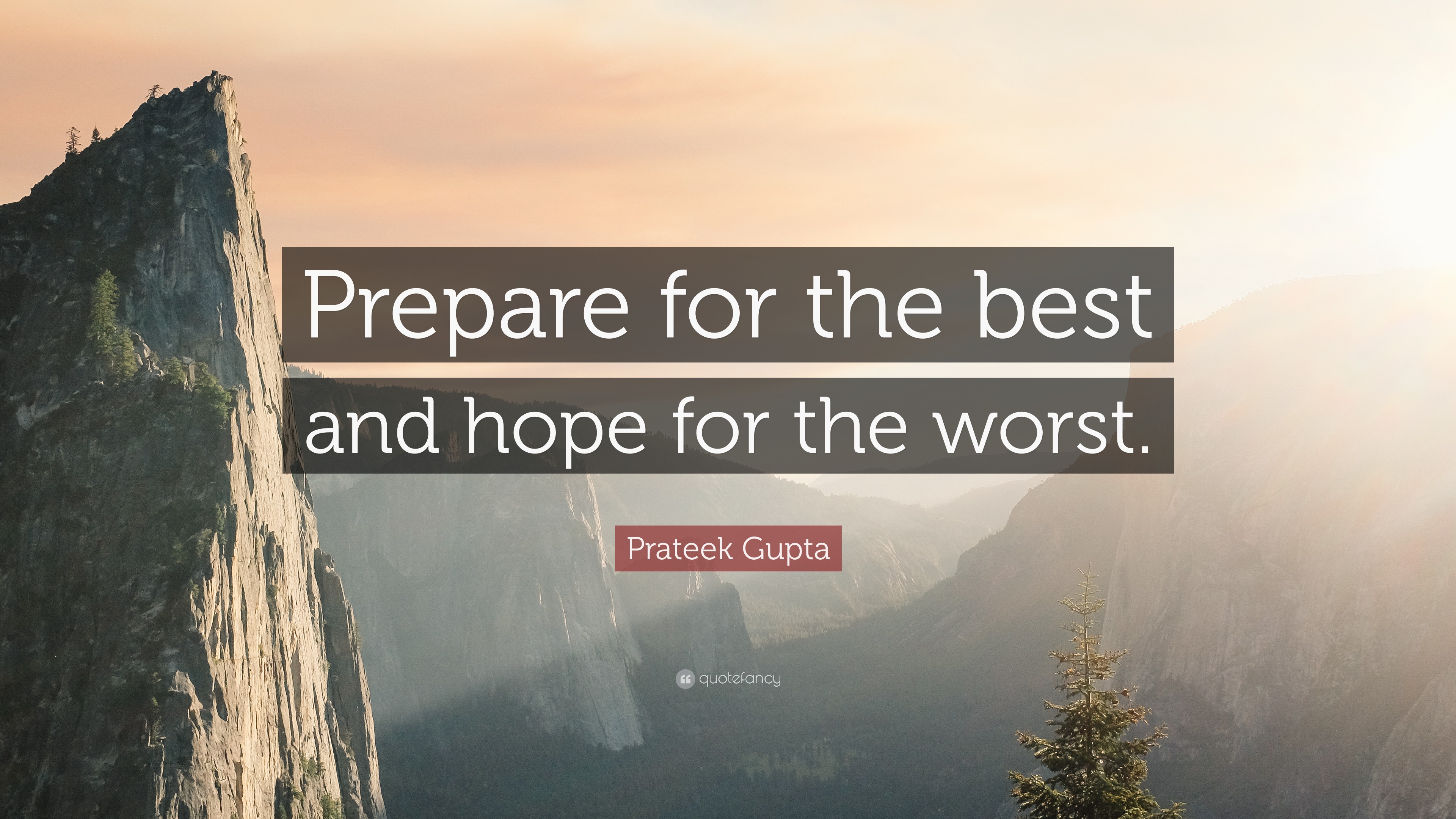 Prateek Gupta Quote: “Prepare for the best and hope for the worst.” Hope for the best prepare for the worst quote