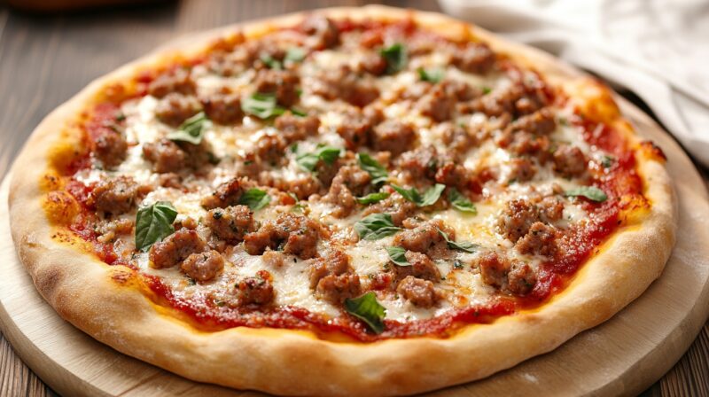 Spicy Roasted Red Pepper and Italian Sausage Pizza Best sausage for pizza