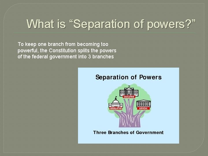 The best form of government includes a separation of powers