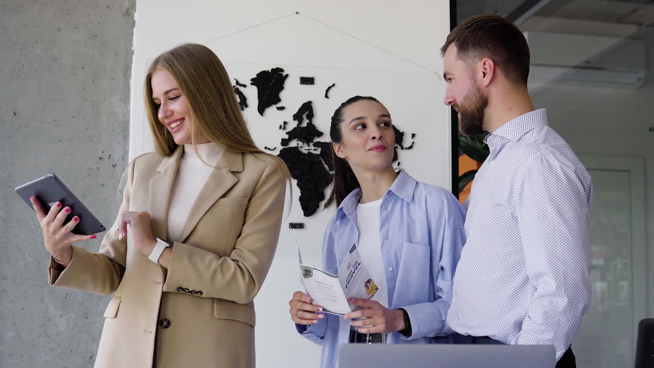 Free stock video - Woman working in a travel agency Free stock video - Woman working in a travel agency
